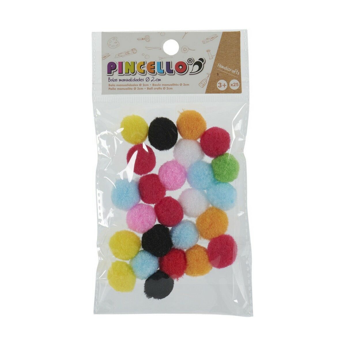 Pysselmaterial Pincello Bollar Multicolour Ø 2 cm 12 antal